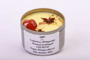 Szójaviasz illatgyertya karneol ásvánnyal
